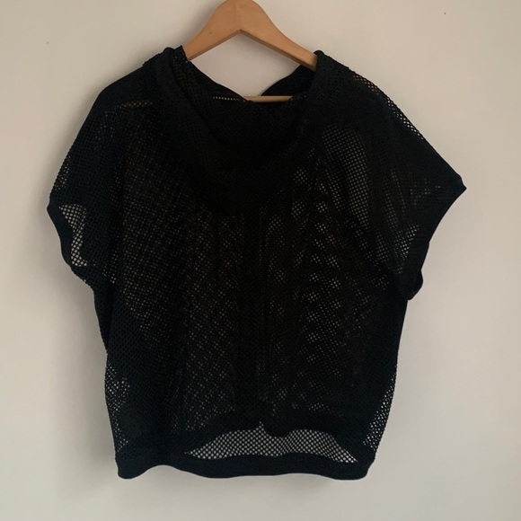 Love & Legend Black Mesh Hoodie Top - Picture 5 of 9